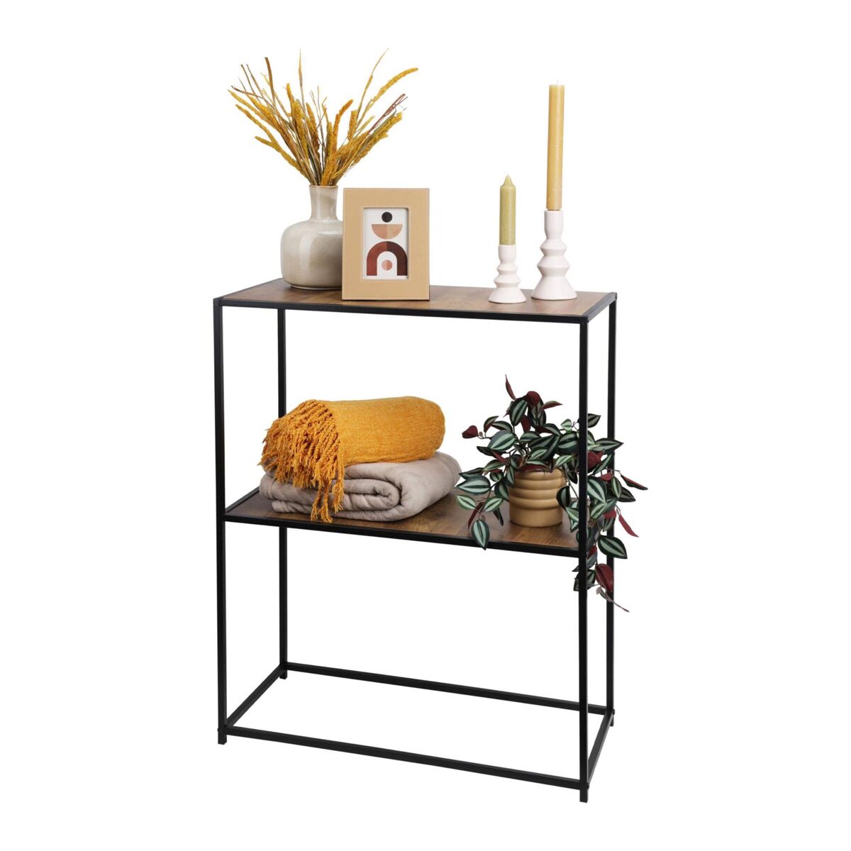 Well Home Mesa Auxiliar con estantes