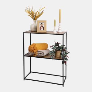 Mesa lateral Well Home com prateleiras