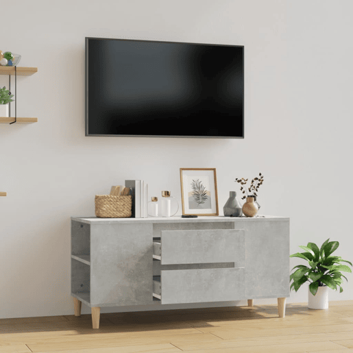 Móvel p TV, Armário de TV 102x44,5x50 cm derivados madeira cinzento cimento