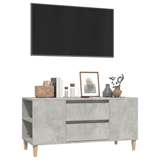 Móvel p TV, Armário de TV 102x44,5x50 cm derivados madeira cinzento cimento