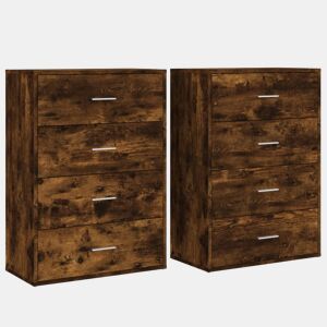 vidaXL Aparadores 2 pcs 60x31x84 cm derivados madeira carvalho fumado