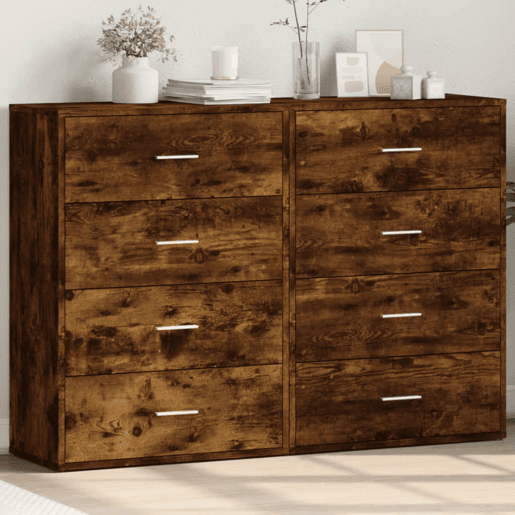 vidaXL Aparadores 2 pcs 60x31x84 cm derivados madeira carvalho fumado