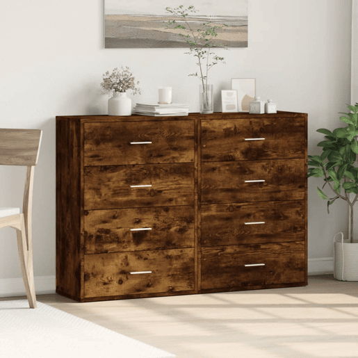 vidaXL Aparadores 2 pcs 60x31x84 cm derivados madeira carvalho fumado