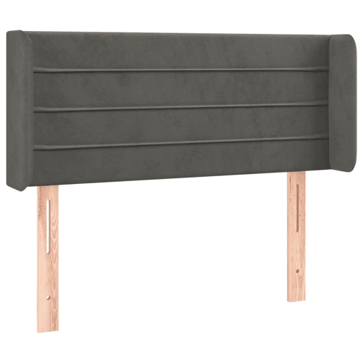 vidaXL Cabeceira cama c luzes LED veludo 83x16x7888cm cinza-escuro