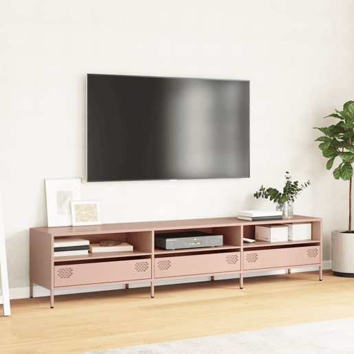 Móvel de TV - Modulo de TV - Armário de TV 202x39x43,5 cm aço laminado a frio rosa