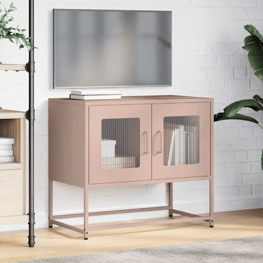 Móvel de TV - Modulo de TV - Armário de TV 68x39x60,5 cm aço laminado a frio rosa
