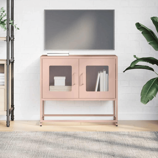 Móvel de TV - Modulo de TV - Armário de TV 68x39x60,5 cm aço laminado a frio rosa