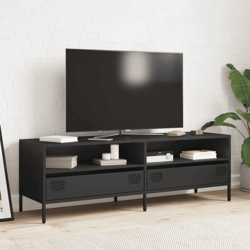 Móvel de TV - Modulo de TV - Armário de TV 135x39x43,5 cm aço laminado a frio preto