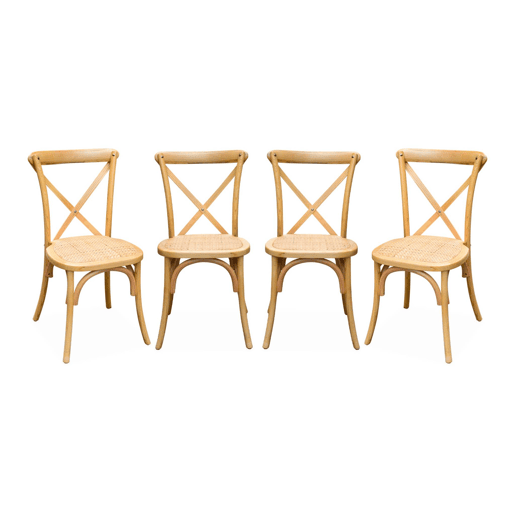 Cadeira de bistrô vintage madeira, set de 4, Belleville, Natural, 48.5x53.5x88.5 cm