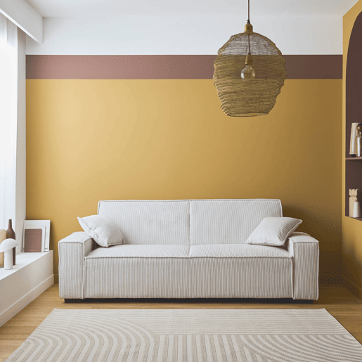 Sofá-cama de 3 lugares em bombazina branca creme L 231 x P 96,5 x A 80cm