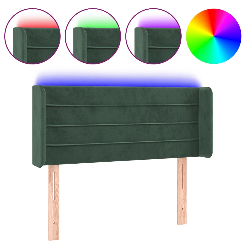 Cabecero Con Led 83 Verde Oscuro
