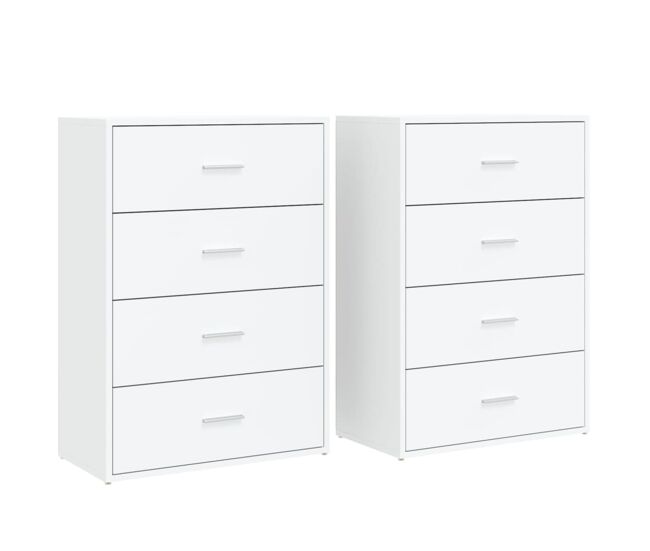 Vidaxl aparadores 2 unidades madera de ingeniería blanco 60x31x84 cm