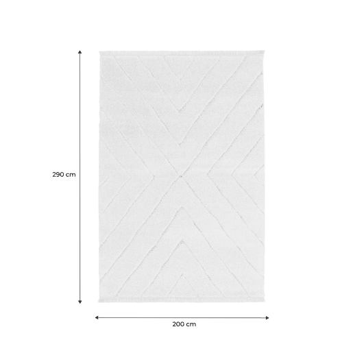 Alcatifa interior tufada em creme com relevo claro, Meryl, 290x200x2.2 cm
