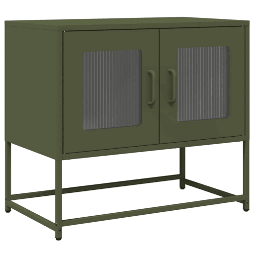 Móvel de TV - Modulo de TV - Armário de TV 68x39x60,5 cm aço laminado a frio verde-azeitona