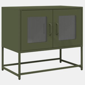 Móvel de TV - Modulo de TV - Armário de TV 68x39x60,5 cm aço laminado a frio verde-azeitona
