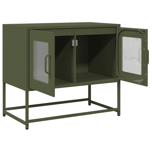 Móvel de TV - Modulo de TV - Armário de TV 68x39x60,5 cm aço laminado a frio verde-azeitona