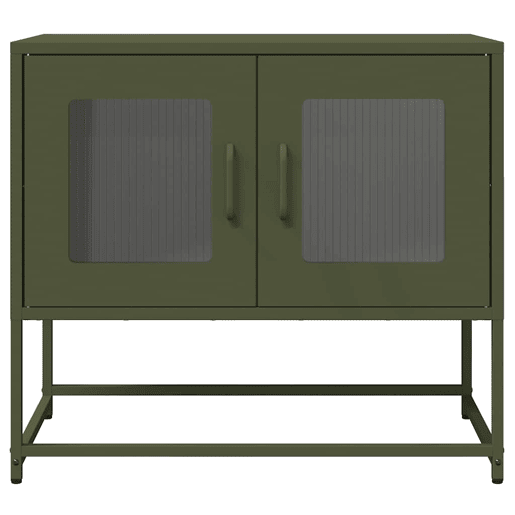 Móvel de TV - Modulo de TV - Armário de TV 68x39x60,5 cm aço laminado a frio verde-azeitona