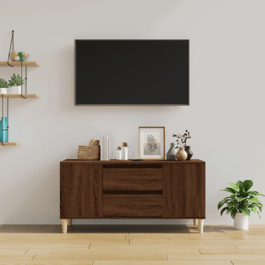 Móvel p TV, Armário de TV 102x44,5x50 cm derivados madeira carvalho castanho