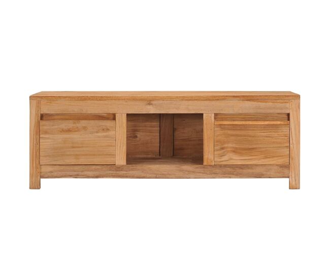 Mueble TV - Mesa de TV madera maciza de teca 100x30x35 cm