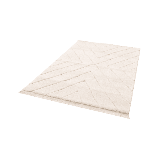 Alcatifa interior tufada em creme com relevo claro, Meryl, 170x120x2.2 cm