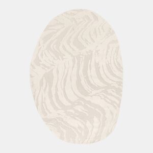 Tapete interior com forma de seixo com relevo creme, Julianne, Creme, 230x160x1.4 cm