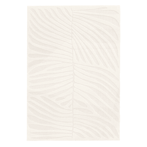 Tapete interior padrão em relevo vegetal creme, Lily, 150x80x1.4 cm
