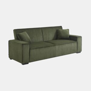 Sofá-cama de bombazina caqui de 3 lugares L 231 x P 96,5 x A 80cm