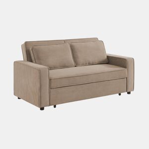 Sofá-cama conversível em veludo caneladode 3 lugares, Chill veludo canelado, Beige, 172.5x91.5x88.5 cm