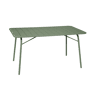 Mesa de jardim dobrável metálica, 6 lugares, Amelia 140cm, Verde, 141.2x80x72.5 cm