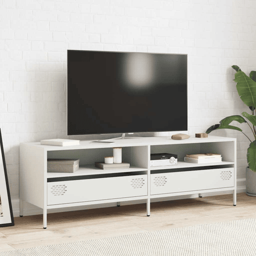 Móvel de TV - Modulo de TV - Armário de TV 135x39x43,5 cm aço laminado a frio branco