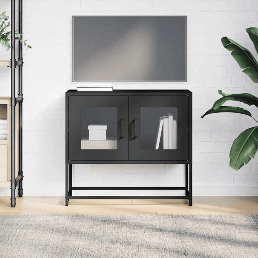 Móvel de TV - Modulo de TV - Armário de TV 68x39x60,5 cm aço laminado a frio preto