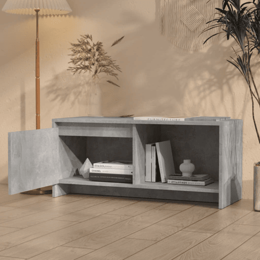 Móvel de TV - Modulo de TV - Armário de TV 90x35x40 cm derivados de madeira cinza-cimento