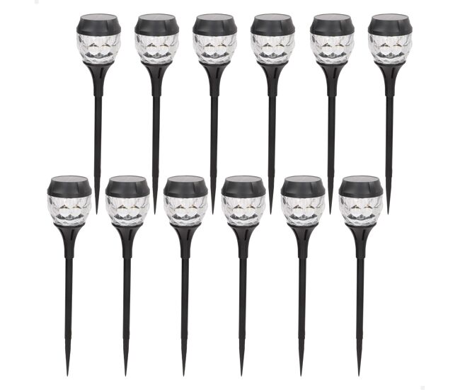 Aktive set de 12 balizas solares led 5-10 lúmenes con proyección decorativa