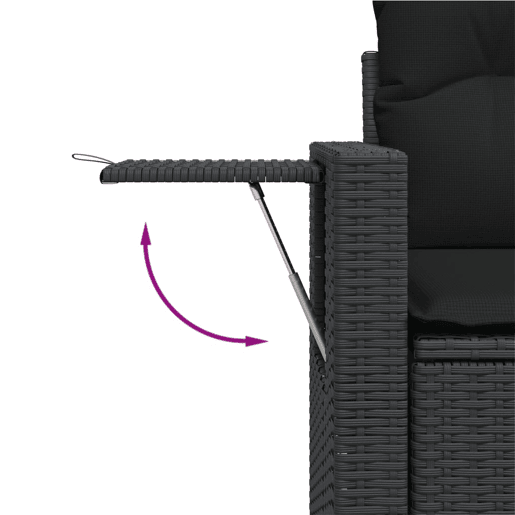 vidaXL 11 pcs conjunto sofás de jardim c almofadões vime PE preto vidaXL 11 pcs conjunto sofás de jardim c almofadões vime PE preto
