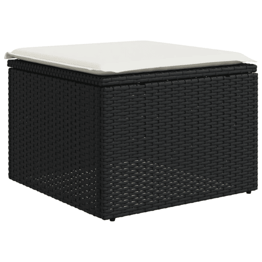 vidaXL 11 pcs conjunto sofás de jardim c almofadões vime PE preto vidaXL 11 pcs conjunto sofás de jardim c almofadões vime PE preto