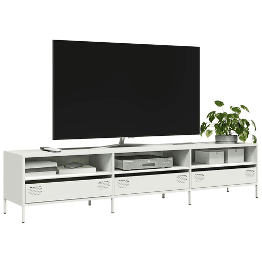 Móvel de TV - Modulo de TV - Armário de TV 202x39x43,5 cm aço laminado a frio branco