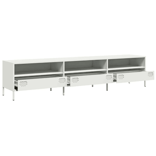 Móvel de TV - Modulo de TV - Armário de TV 202x39x43,5 cm aço laminado a frio branco