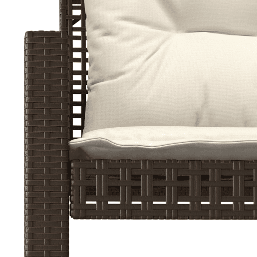 vidaXL 4pcs conj. sofás de jardim c almofadões vime PEvidro castanho