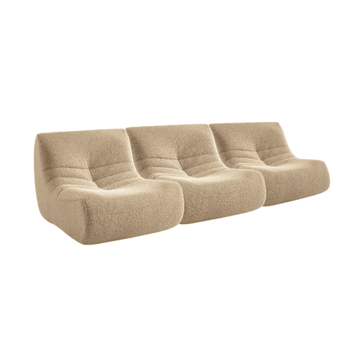 Sofá modular em tecido efeito alpaca de 3 lugares, Sokol alpaca, Beige, 105x91x72 cm
