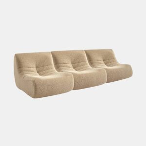 Sofá modular em tecido efeito alpaca de 3 lugares, Sokol alpaca, Beige, 105x91x72 cm