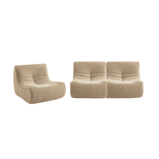 Sofá modular em tecido efeito alpaca de 3 lugares, Sokol alpaca, Beige, 105x91x72 cm