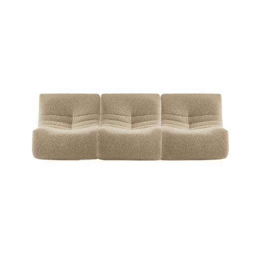 Sofá modular em tecido efeito alpaca de 3 lugares, Sokol alpaca, Beige, 105x91x72 cm