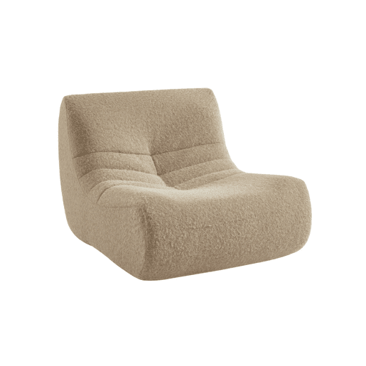 Sofá modular em tecido efeito alpaca de 3 lugares, Sokol alpaca, Beige, 105x91x72 cm