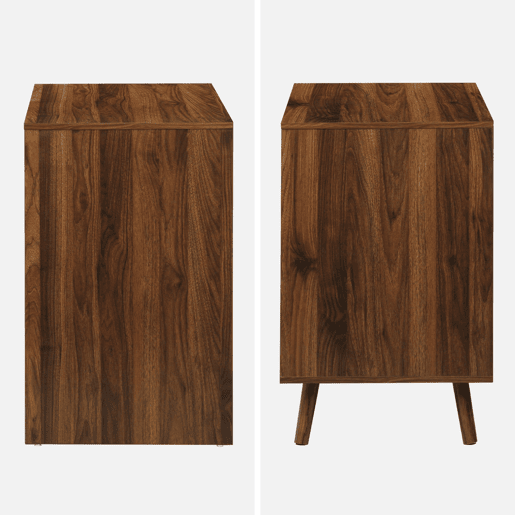 Mesa escandinava de madeira com 2 gavetas, Linear, Madeira de nogueira, 120x48x75 cm