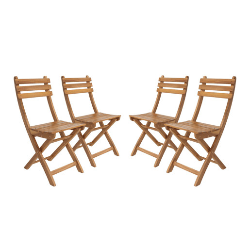 Cadeira de jardim dobrável de acácia, set de 4, Calena, Natural, 40x103.5x12 cm