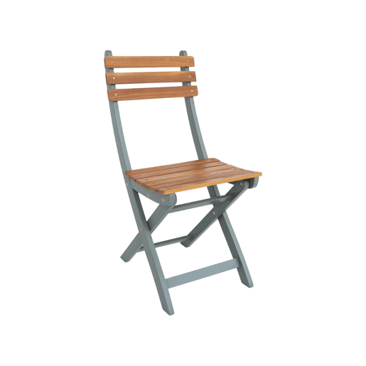 Cadeira de jardim dobrável de acácia, set de 4, Calena, Verde caqui, 40x103.5x12 cm