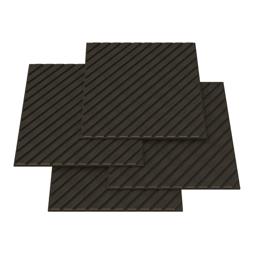 Conjunto de 4 painéis acústicos 3D Vang com lâminas diagonais 1,44 m² Carvalho cinzento NEU.HOLZ