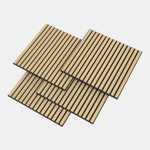 Conjunto de 4 painéis acústicos 3D Vang com lâminas lineares 1,44 m² Carvalho NEU.HOLZ