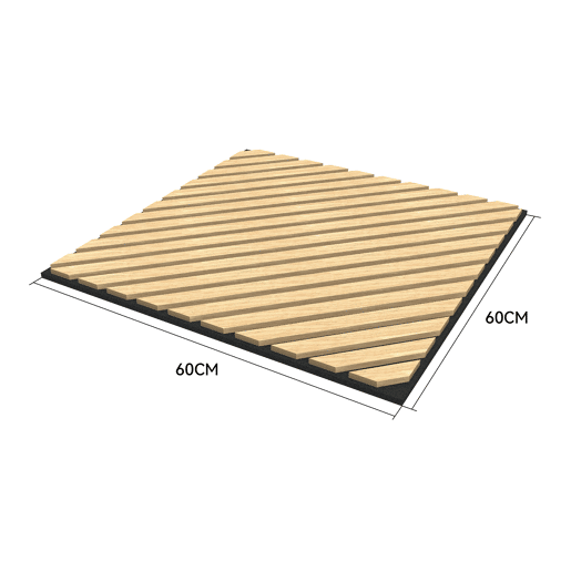 Conjunto de 4 painéis acústicos 3D Vang com lâminas diagonais 1,44 m² Carvalho claro NEU.HOLZ