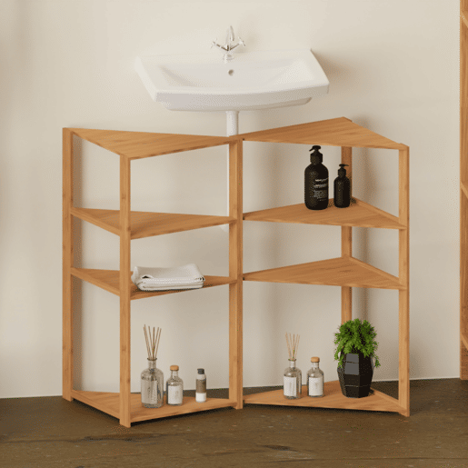 Pack de 2 Estantes de Canto em Bambu Thinia Home